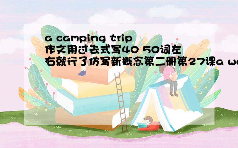 a camping trip作文用过去式写40 50词左右就行了仿写新概念第二册第27课a wet night也行反正是