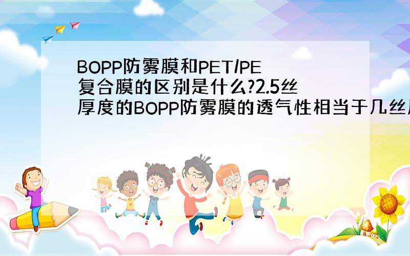 BOPP防雾膜和PET/PE复合膜的区别是什么?2.5丝厚度的BOPP防雾膜的透气性相当于几丝厚的PET/PE膜