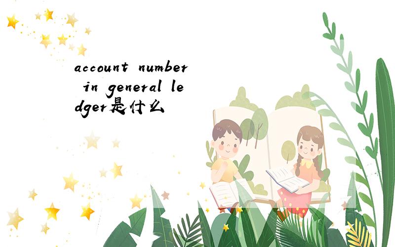 account number in general ledger是什么