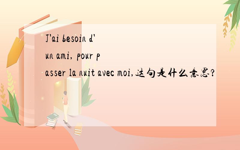 J'ai besoin d'un ami, pour passer la nuit avec moi,这句是什么意思?