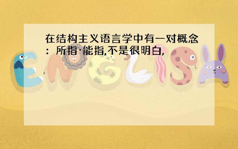 在结构主义语言学中有一对概念：所指·能指,不是很明白,