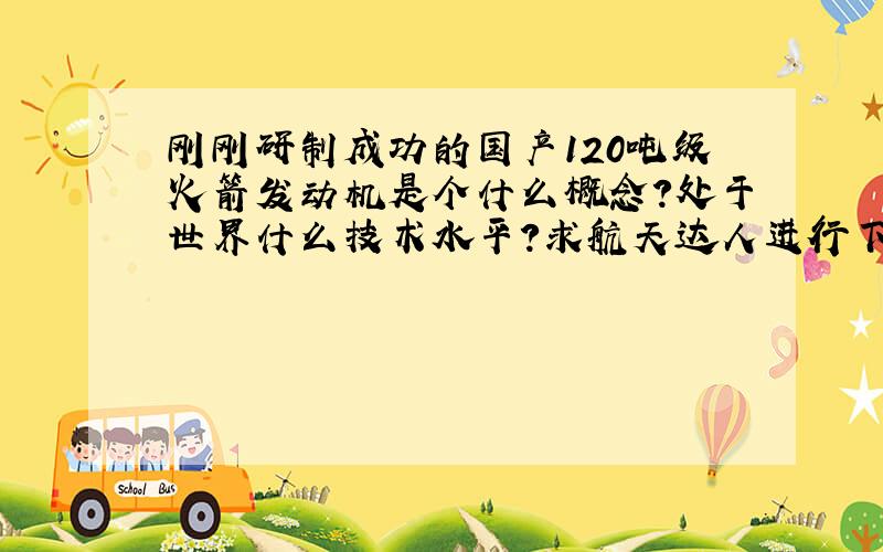 刚刚研制成功的国产120吨级火箭发动机是个什么概念?处于世界什么技术水平?求航天达人进行下科普!