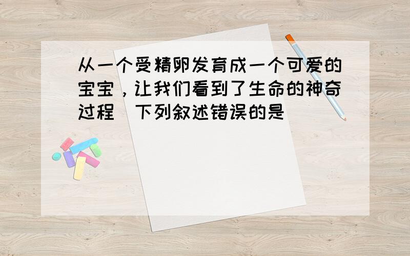 从一个受精卵发育成一个可爱的宝宝，让我们看到了生命的神奇过程．下列叙述错误的是（　　）