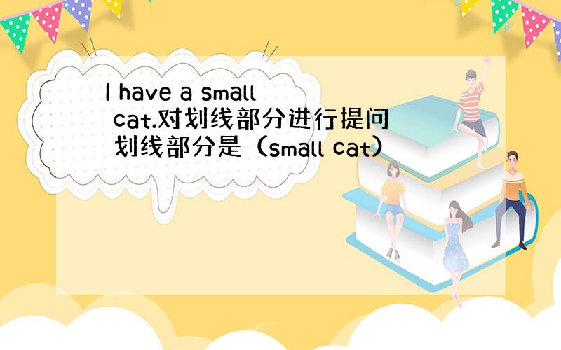 I have a small cat.对划线部分进行提问 划线部分是（small cat）