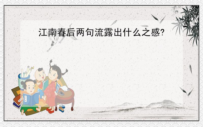 江南春后两句流露出什么之感?