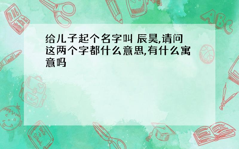 给儿子起个名字叫 辰昊,请问这两个字都什么意思,有什么寓意吗