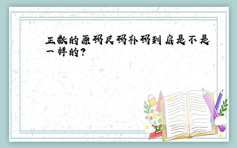 正数的原码反码补码到底是不是一样的?