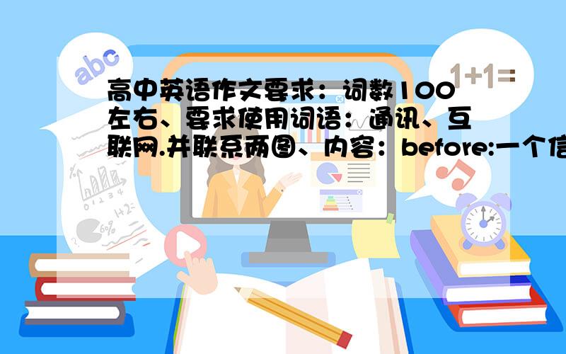 高中英语作文要求：词数100左右、要求使用词语：通讯、互联网.并联系两图、内容：before:一个信封、右边一个tele