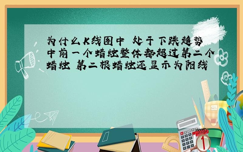 为什么K线图中 处于下跌趋势中前一个蜡烛整体都超过第二个蜡烛 第二根蜡烛还显示为阳线