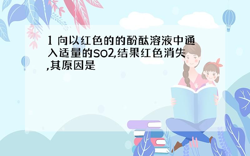 1 向以红色的的酚酞溶液中通入适量的SO2,结果红色消失,其原因是