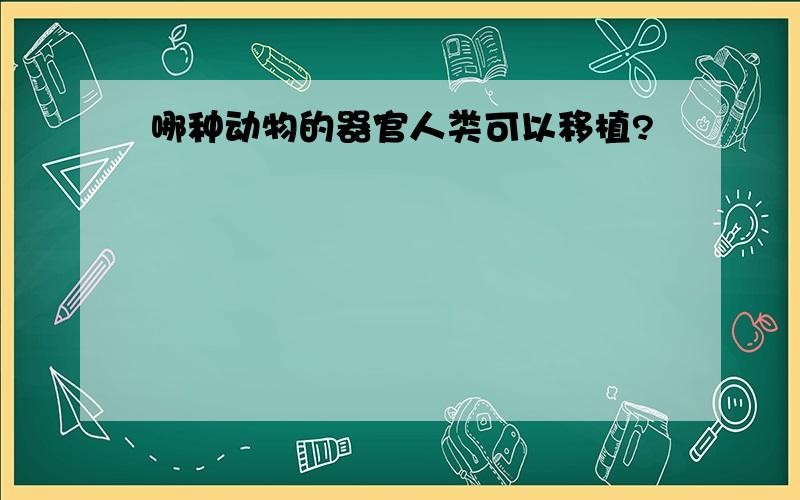 哪种动物的器官人类可以移植?