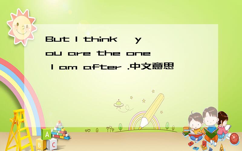 But I think ,you are the one I am after .中文意思