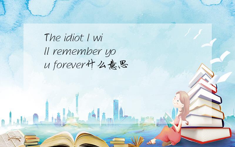 The idiot l will remember you forever什么意思