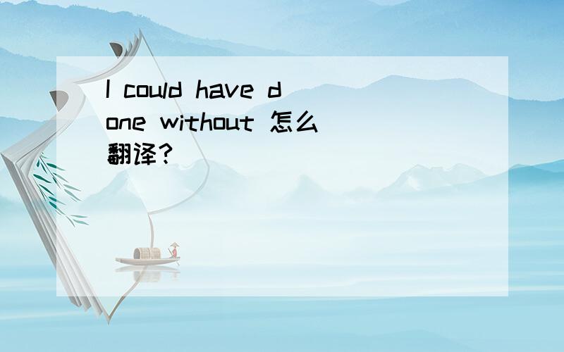 I could have done without 怎么翻译?