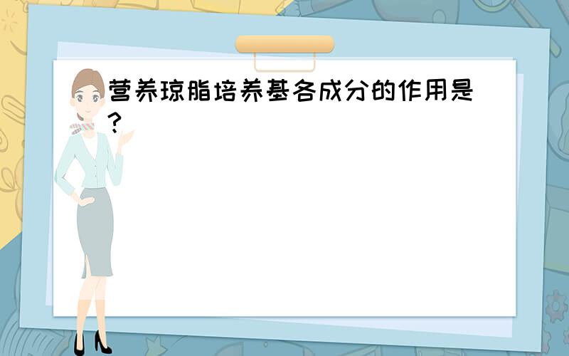 营养琼脂培养基各成分的作用是?