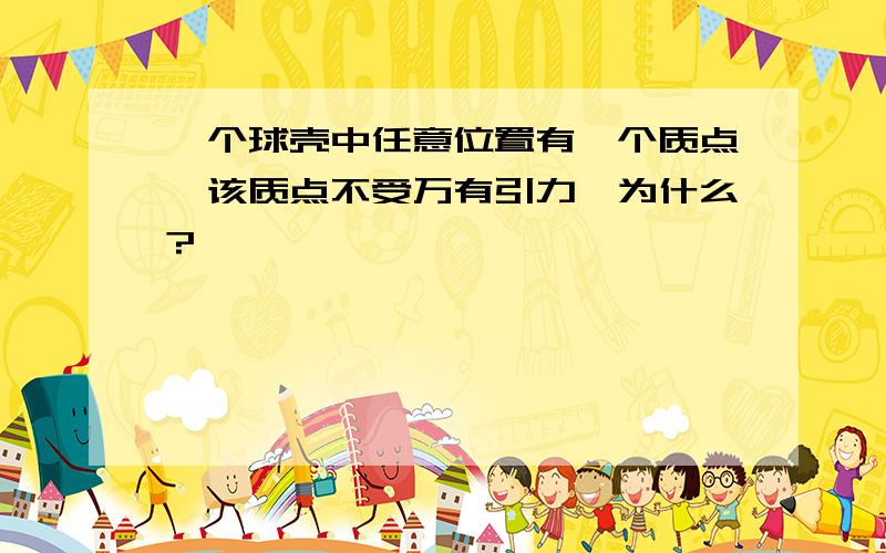 一个球壳中任意位置有一个质点,该质点不受万有引力,为什么?