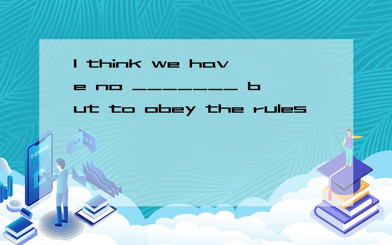 I think we have no _______ but to obey the rules