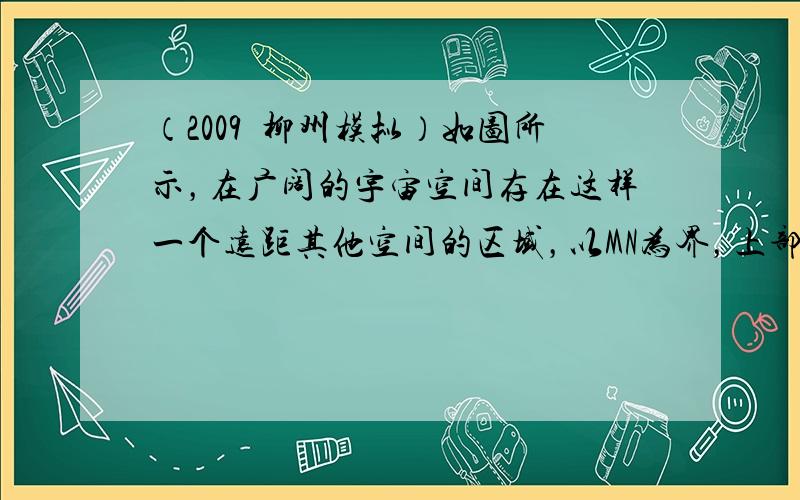 （2009•柳州模拟）如图所示，在广阔的宇宙空间存在这样一个远距其他空间的区域，以MN为界，上部分的匀强磁场的磁感应强度