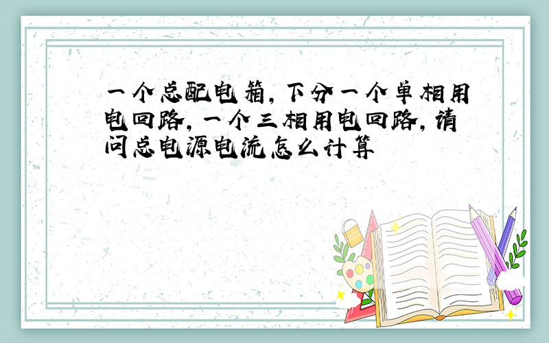 一个总配电箱,下分一个单相用电回路,一个三相用电回路,请问总电源电流怎么计算