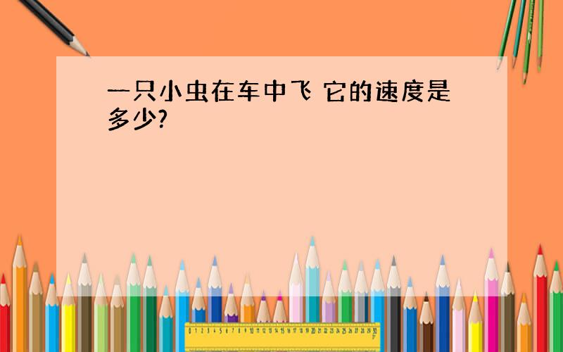 一只小虫在车中飞 它的速度是多少?