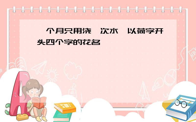 一个月只用浇一次水　以荷字开头四个字的花名