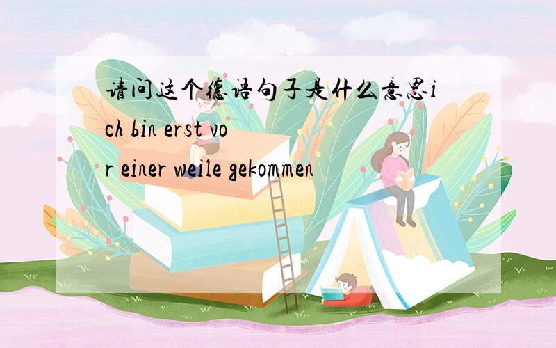 请问这个德语句子是什么意思ich bin erst vor einer weile gekommen