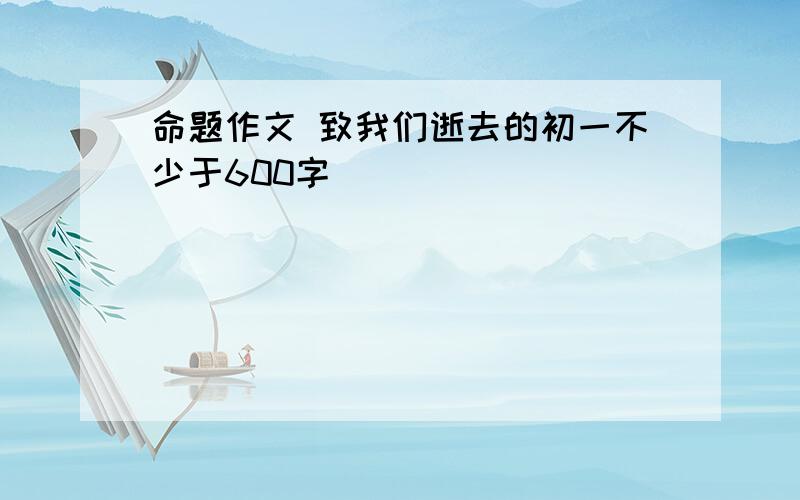 命题作文 致我们逝去的初一不少于600字