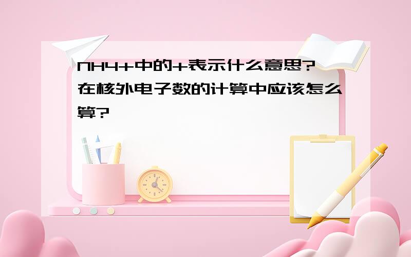 NH4+中的+表示什么意思?在核外电子数的计算中应该怎么算?