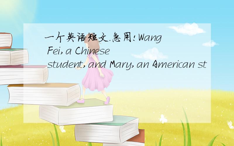 一个英语短文.急用!Wang Fei,a Chinese student,and Mary,an American st