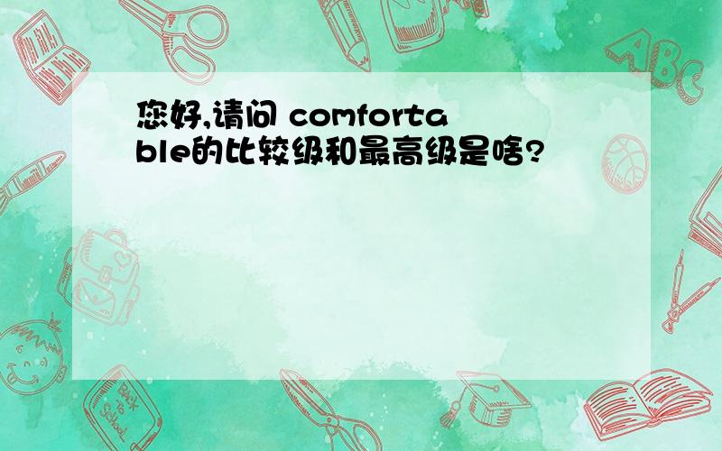 您好,请问 comfortable的比较级和最高级是啥?