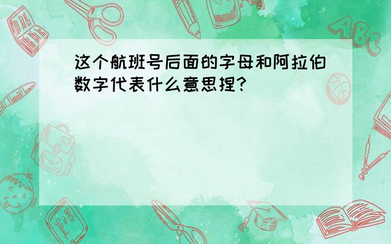 这个航班号后面的字母和阿拉伯数字代表什么意思捏?