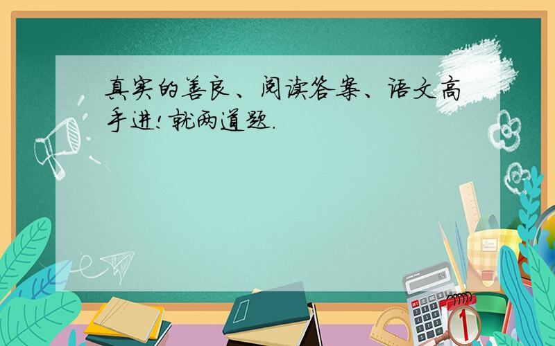 真实的善良、阅读答案、语文高手进!就两道题.