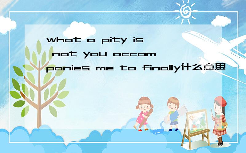 what a pity is not you accompanies me to finally什么意思