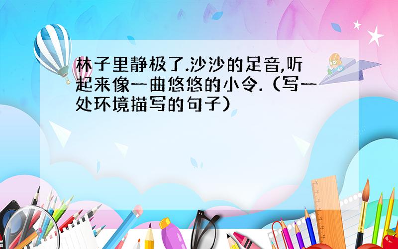 林子里静极了.沙沙的足音,听起来像一曲悠悠的小令.（写一处环境描写的句子）