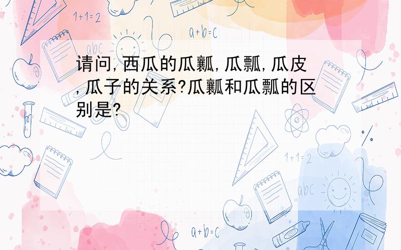 请问,西瓜的瓜瓤,瓜瓢,瓜皮,瓜子的关系?瓜瓤和瓜瓢的区别是?