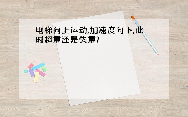 电梯向上运动,加速度向下,此时超重还是失重?