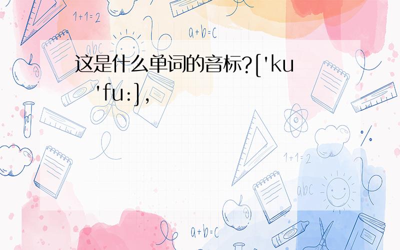 这是什么单词的音标?['kuŋ'fu:],