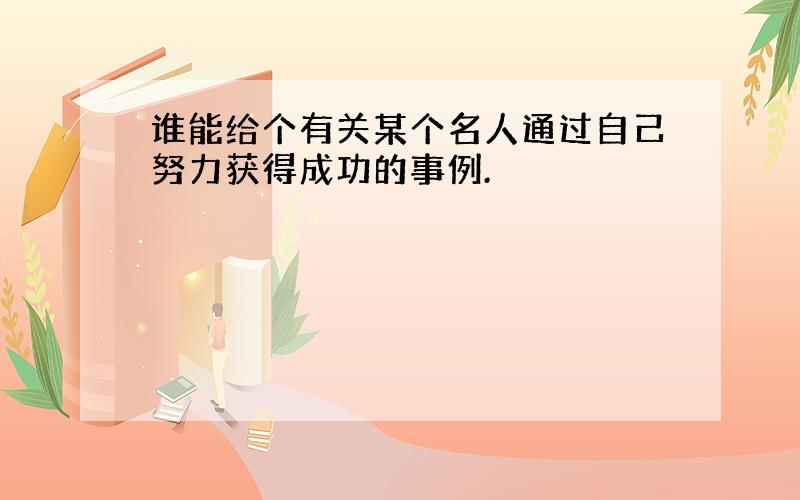 谁能给个有关某个名人通过自己努力获得成功的事例.