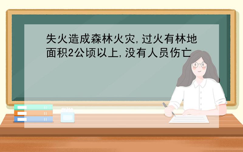 失火造成森林火灾,过火有林地面积2公顷以上,没有人员伤亡