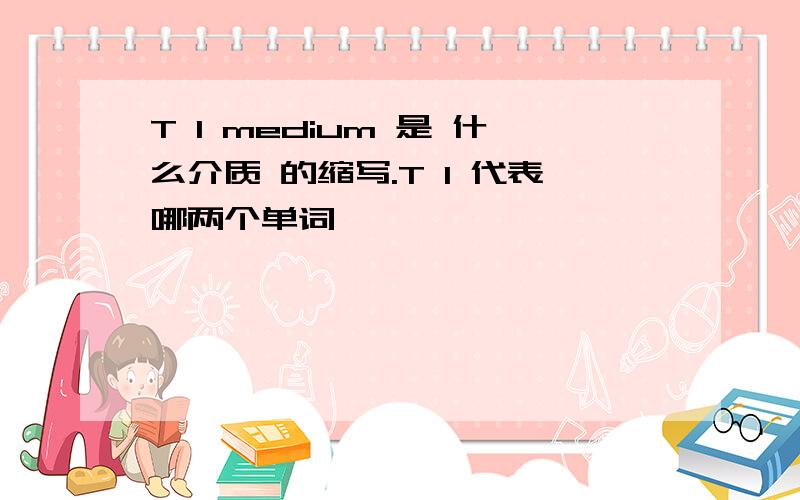 T I medium 是 什么介质 的缩写.T I 代表哪两个单词