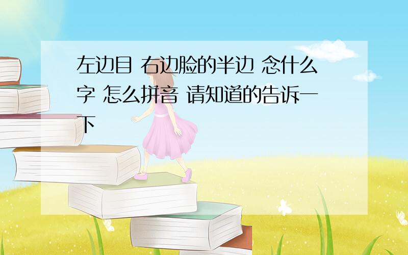 左边目 右边脸的半边 念什么字 怎么拼音 请知道的告诉一下