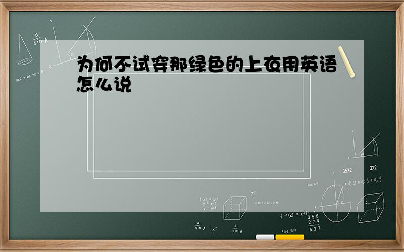 为何不试穿那绿色的上衣用英语怎么说