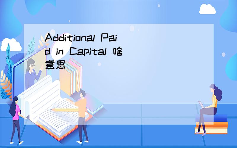 Additional Paid in Capital 啥意思