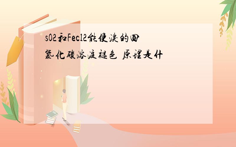 sO2和Fecl2能使溴的四氯化碳溶液褪色 原理是什