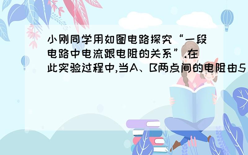 小刚同学用如图电路探究“一段电路中电流跟电阻的关系”.在此实验过程中,当A、B两点间的电阻由5Ω更换为