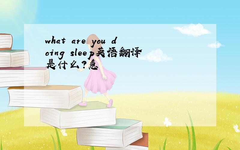 what are you doing sleep英语翻译是什么?急