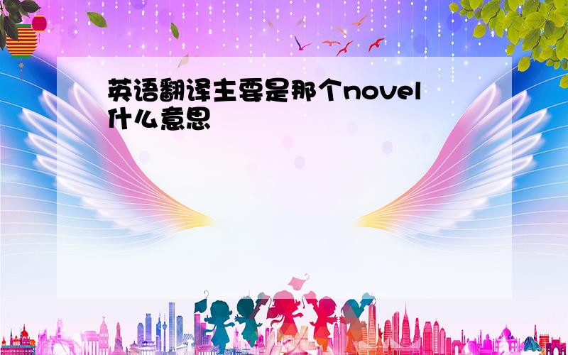 英语翻译主要是那个novel什么意思