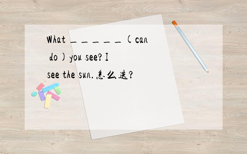 What _____(can do)you see?I see the sun.怎么选?