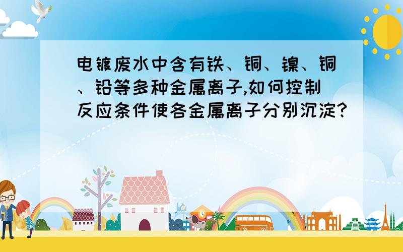 电镀废水中含有铁、铜、镍、铜、铅等多种金属离子,如何控制反应条件使各金属离子分别沉淀?