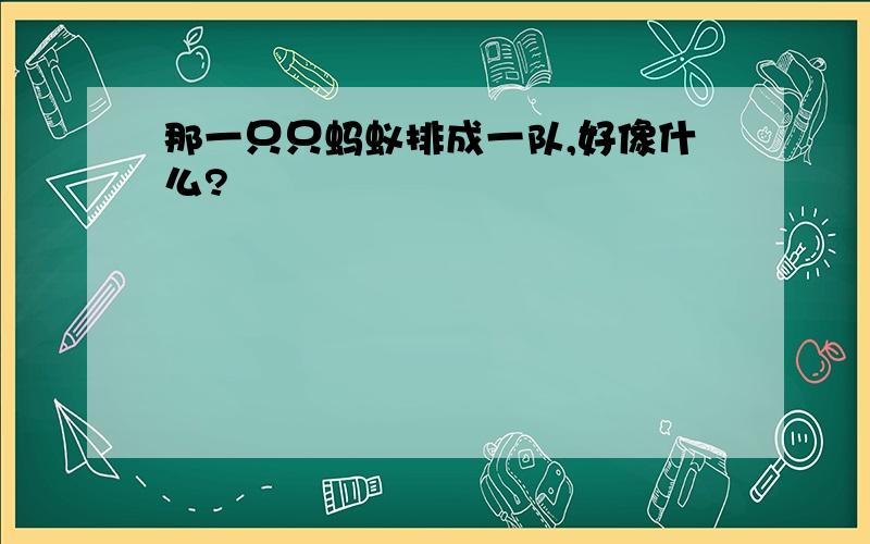 那一只只蚂蚁排成一队,好像什么?